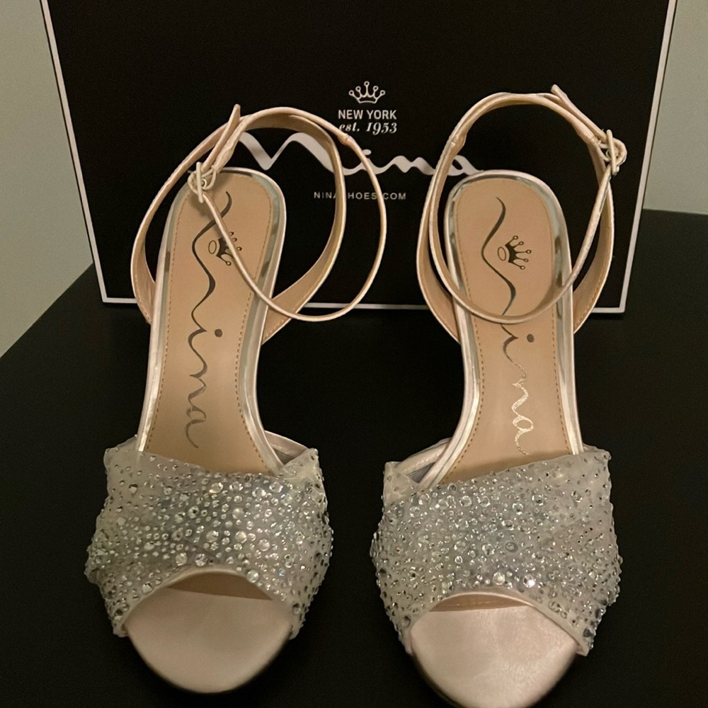 Nina Women's Glittering Silver Heels